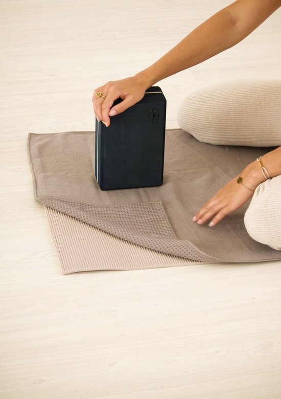 Yoga handdoek antislip grijs - Lotus — afbeelding 3