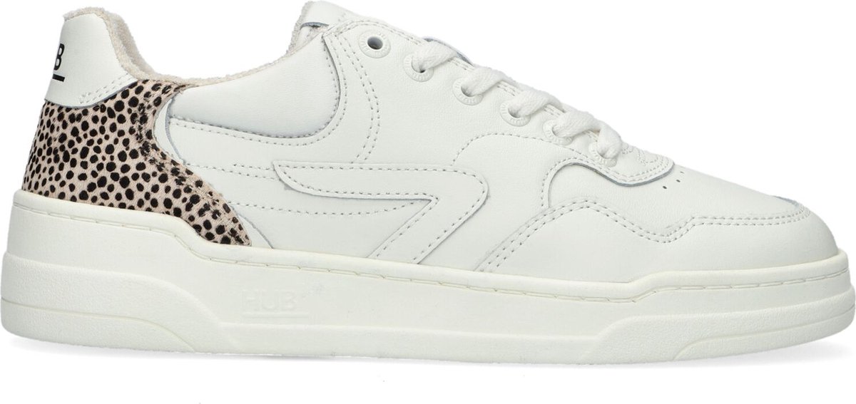 HUB Court-z Lage sneakers - Leren Sneaker - Dames - Wit - Maat 38 | bol.com