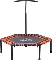 HOMCOM Fitnesstrampoline trampoline tuintrampoline voor yoga 121,92 x 121,92 x 138cm A93-037