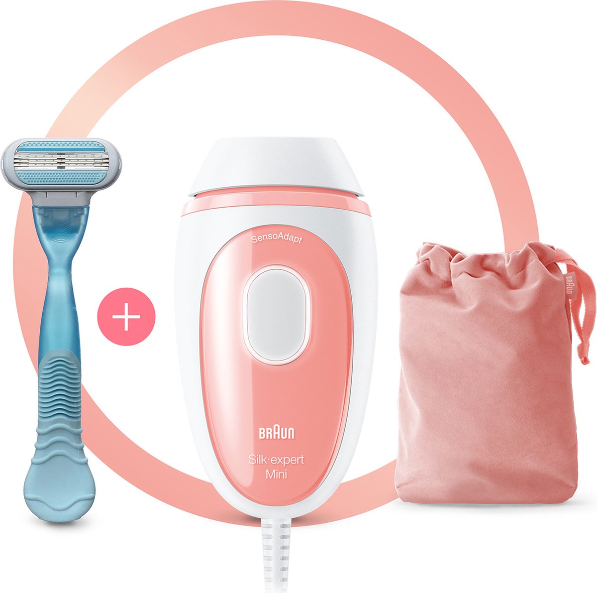 Braun Silk-expert Pro Silk-expert Mini IPL Roze Wit
