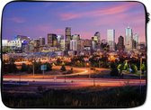 Laptophoes - Denver - Skyline - Nacht - Maan - Amerika - Laptop sleeve - Laptop hoes - Laptop - 13 Inch - Laptopcover