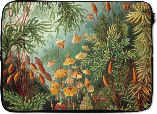 Foto: Laptophoes vintage natuur schilderij planten ernst haeckel laptop sleeve laptop hoes laptop 13 inch back to school spullen schoolspullen jongens en meisjes middelbare school macbook air hoes chromebook sleeve