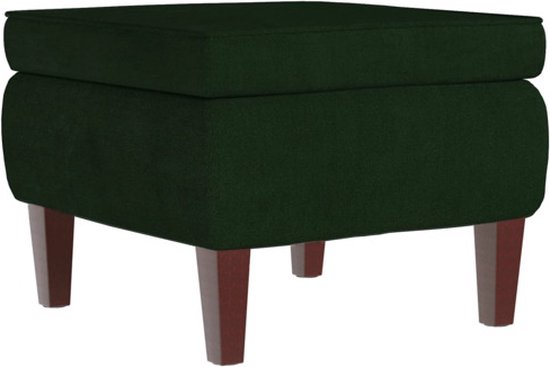 vidaXL Kruk met houten poten fluweel zwart