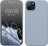 kwmobile telefoonhoesje geschikt voor Apple iPhone 14 Plus - Hoesje met siliconen coating - Smartphone case in mat lichtblauw