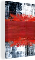 Canvas - Schilderij - Olieverf - Abstract - Kunst - Rood - 40x60 cm - Wanddecoratie - Interieur