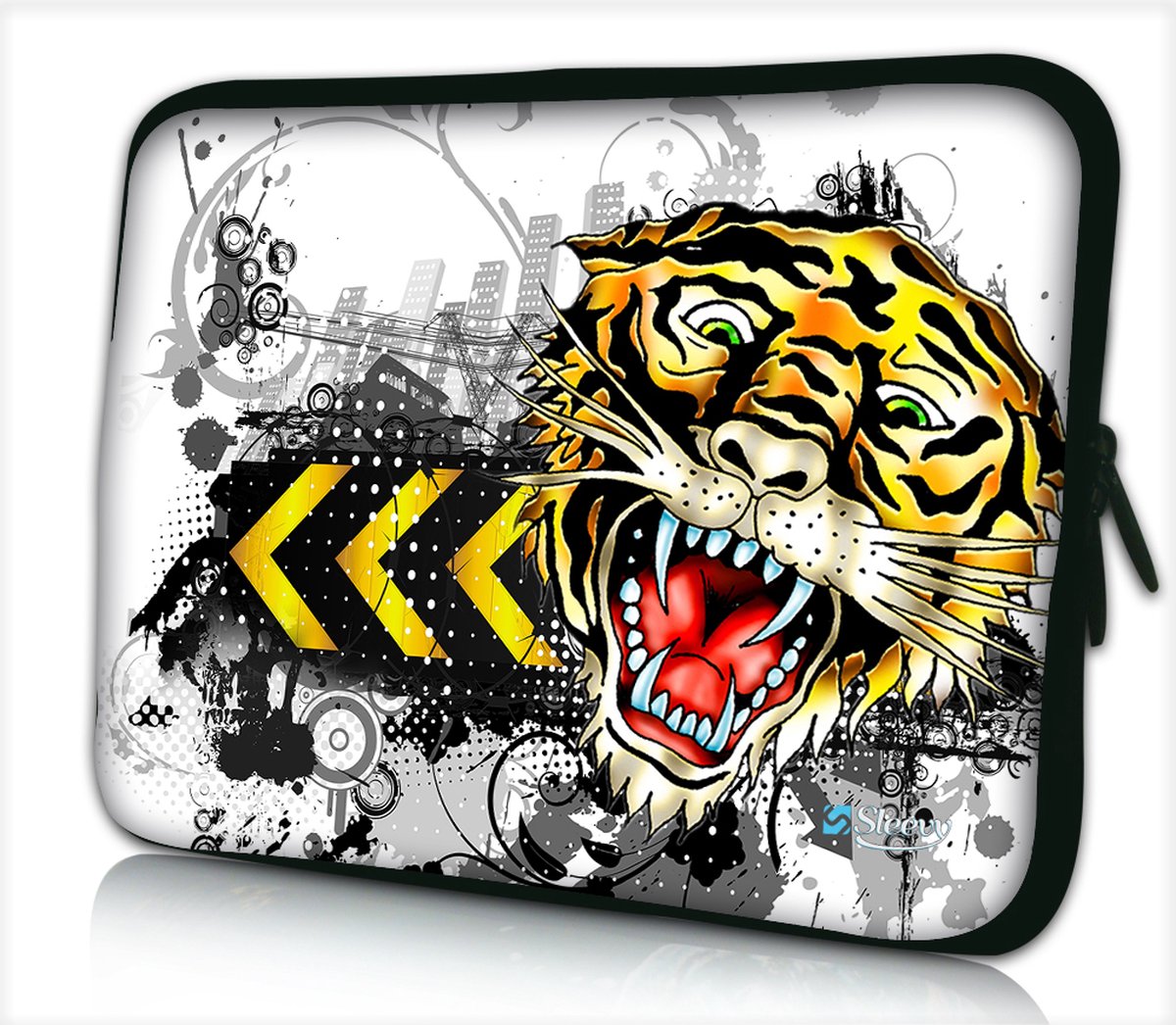 Laptophoes 14 inch tijger - Sleevy - laptop sleeve - laptopcover - Alle inch-maten & keuze uit 250+ designs! Sleevy