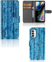 Magnet Case Motorola Moto G52 | Moto G82 Telefoonhoesje Wood Blue