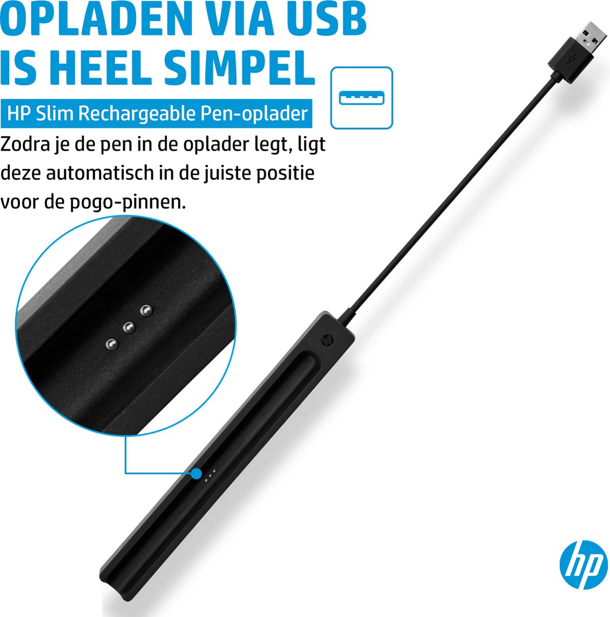 HP Slim Pen Charger – Touchpen-laadstation – Zwart