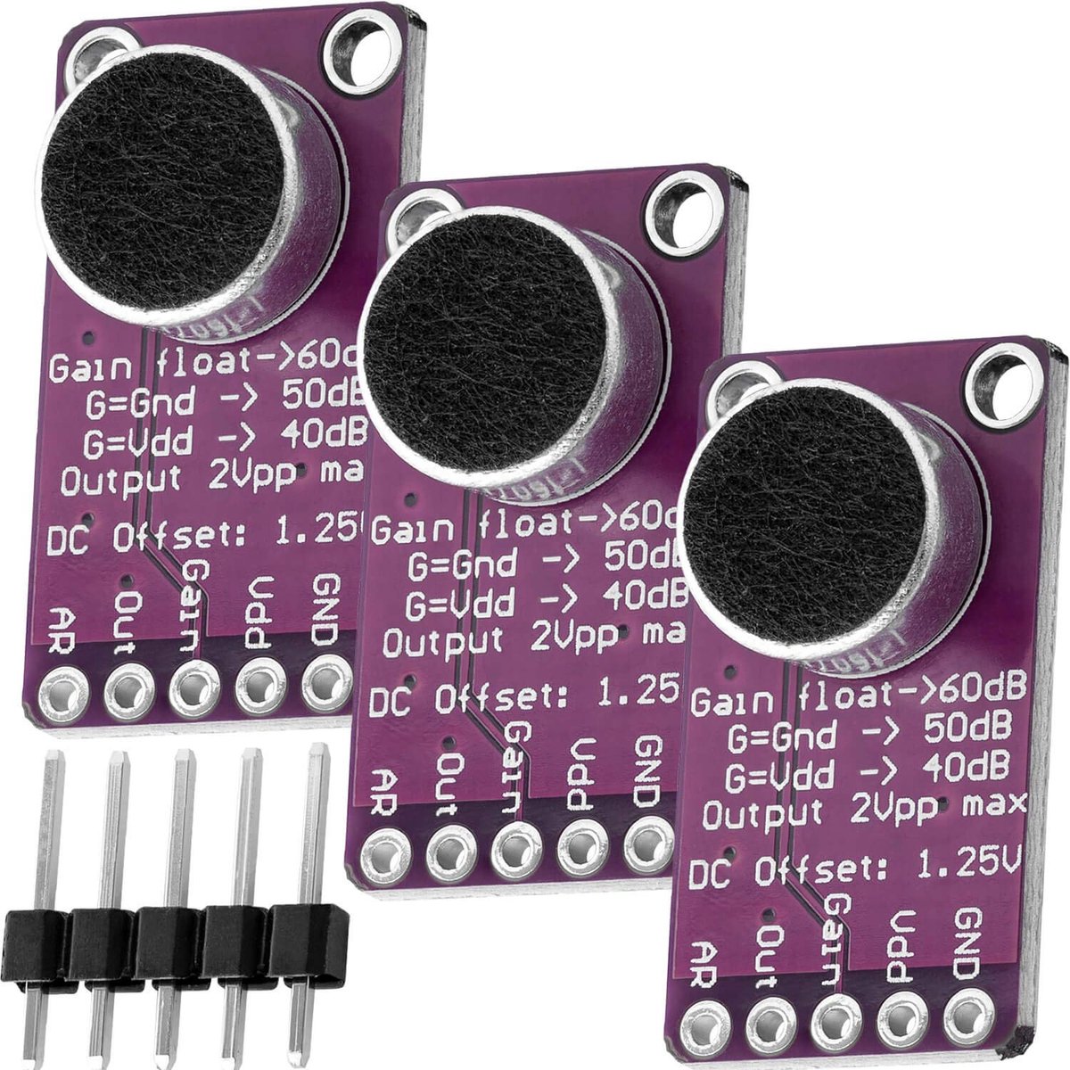 AZDelivery 3 x MAX9814 Microfoon AGC Versterker Module compatibel met Arduino Inclusief E-Book!