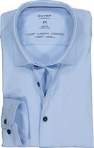 OLYMP No. Six 24/Seven super slim fit overhemd - lichtblauw tricot - Strijkvriendelijk - Boordmaat: 43