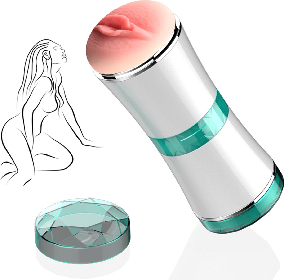 Goedkoopste TipsToys Pocket Pussy SexToys Mannen - Kunstvagina Masturbator Dildo Wit