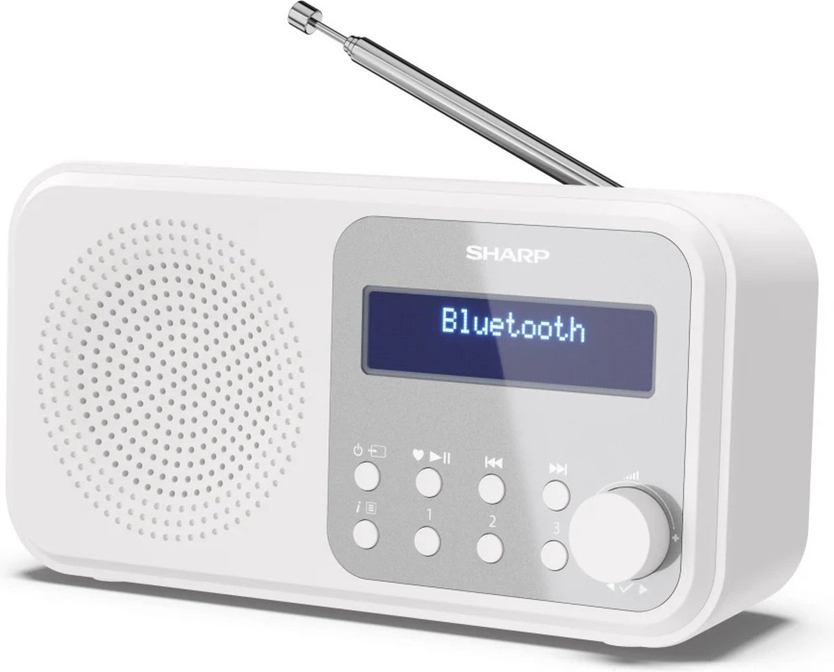 Sharp DR-P420(WH) Portable DAB - FM radio met Bluetooth - wit