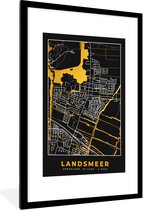 Fotolijst incl. Poster - Plattegrond - Stadskaart - Goud - Landsmeer - Kaart - 60x90 cm - Posterlijst