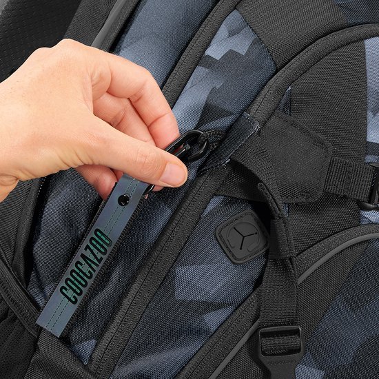 Coocazoo Zaino Scuola Porter Grey Rocks - 30L Espandibile A 35L, Ergonomico Con Sistema Easy Grow, Rifrangente, In Poliestere Riciclato, Per Ragazzi