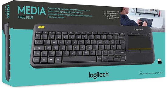 Wireless Touch Keyboard K400 Plus Black - Azerty BE