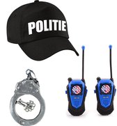 Politie verkleed set pet met accessoires voor kinderen - Verkleedkleding artikelen - Walkie Talkie set