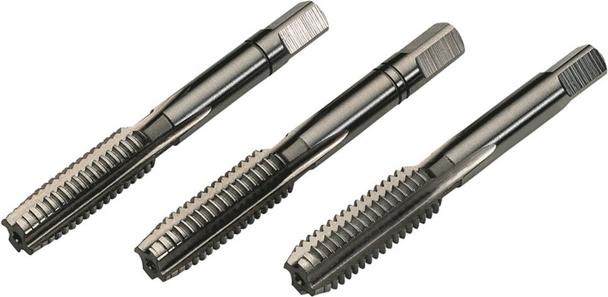Set van schroefsnijdende taps en snijplaten Völkel Ø 12 mm 3 Stuks