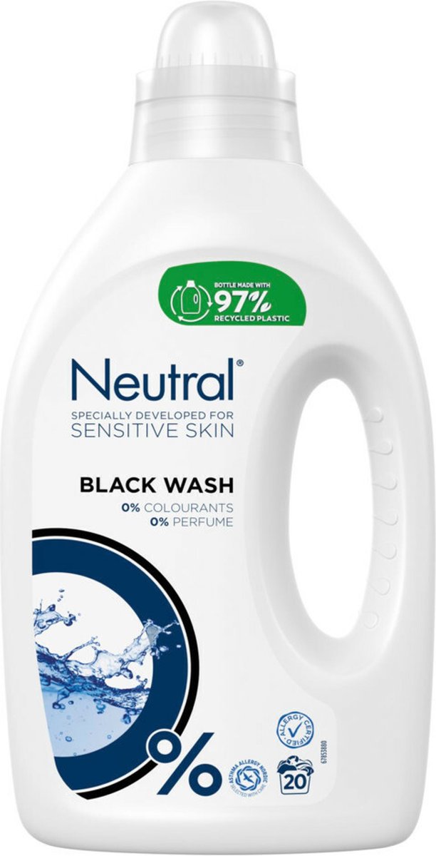Neutral - Vloeibaar Wasmiddel Zwart - 1 liter - 20 wasbeurten