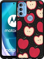 Motorola Moto G71 Hoesje Zwart Appels - Designed by Cazy