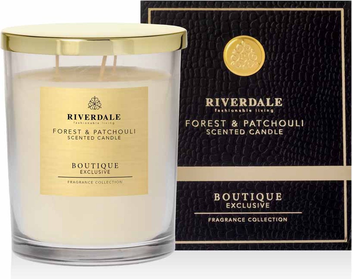 Riverdale Boutique Exclusive Geurkaars in pot - Forest & Patchouli Zwart