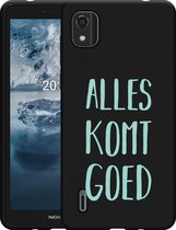Nokia C2 2nd Edition Hoesje Zwart Alles Komt Goed - Designed by Cazy