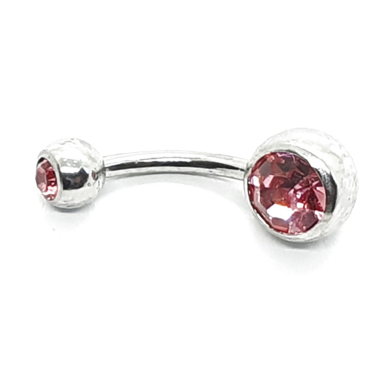 Navel Piercing Zilver Met Steentjes bol