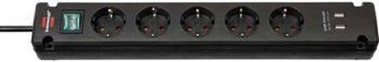 Brennenstuhl ALEA-Power Stekkerdoos met USB/Stekkerblok (Stekkerdozen 4-voudig, 2x USB Lader en