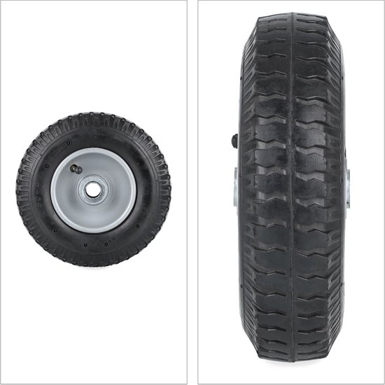 kruiwagenwiel - set van 2 - 2.50-4 - stalen velg - tot 100 kg - luchtband met ventiel van Merkloos	 — afbeelding 5