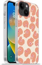 Geschikt voorApple Iphone 14 - Softcase hoesje - Bloem - Patroon - Abstract - Siliconen Telefoonhoesje
