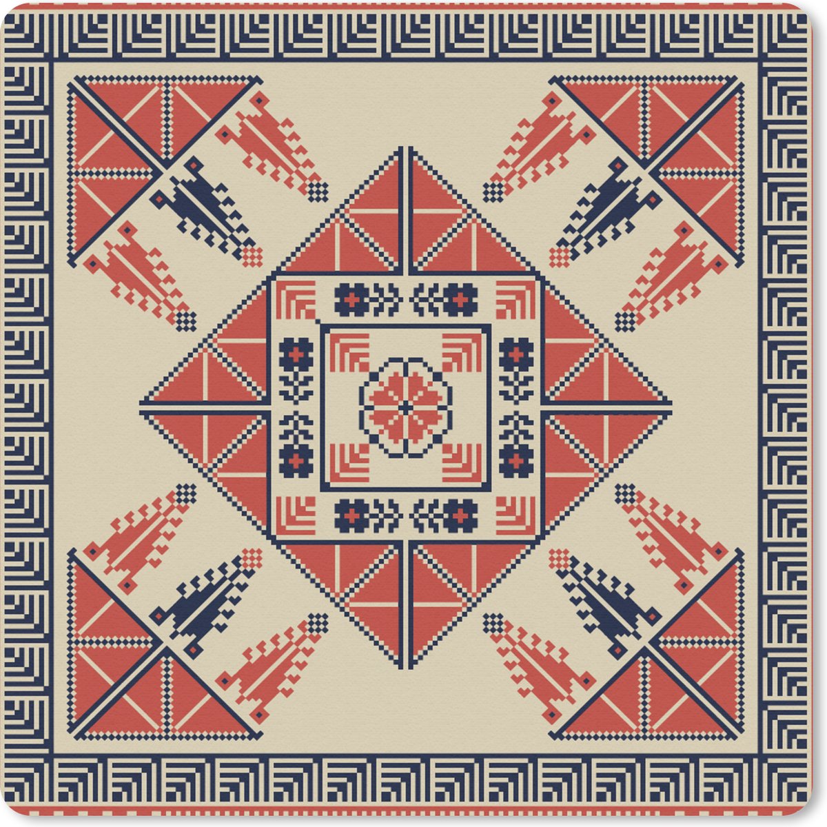 Muismat 30x30 cm - Mousepad Patronen - Tegel - Bloem - Borduren - Arabisch - Muismatten