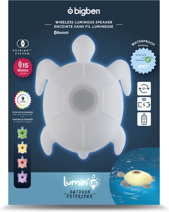 Bigben Lumin’us Eend Waterdichte Bluetooth Speaker - LED Verlichting