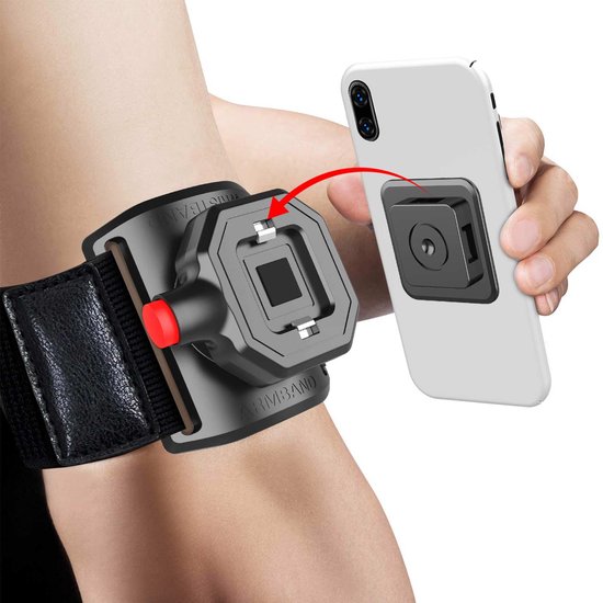Foto: Hardloop telefoonhouder polsband armband hardloop armband telefoon 360 draaibaar hardlopen lb 578 hardloopband geschikt voor iphone 11 12 13 14 15 7 8 mini pro pro max