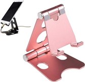 Telefoonhouder Bureau - Tablet Houder - Telefoon Statief Smartphone - Telefoonstandaard - Aluminium - Roze