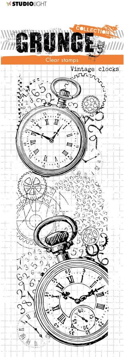 Clear stamp Vintage clocks - Grunge collection nr. 227