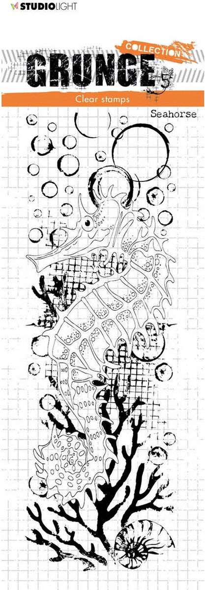 Clear stamp Seahorse - Grunge collection nr. 224