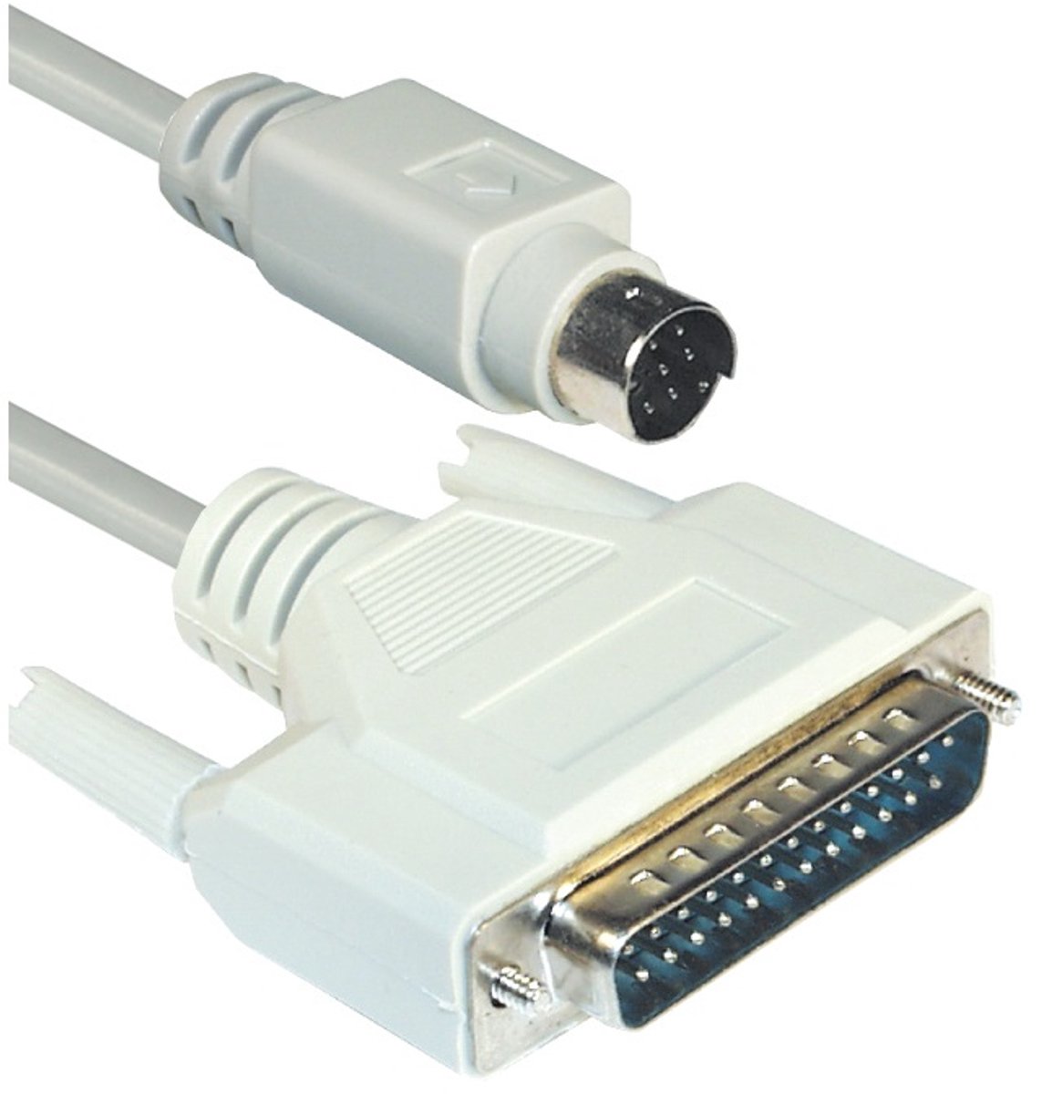 Mini DIN 8-pins naar 25-pins SUB-D modemkabel / beige - 1,8 meter