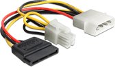 Delock - Kabel Power Molex 4 Pin Stecker - SATA 15 Pin Buchs