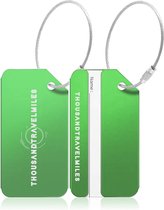 Bagagelabel – Groen – 2 stuks – Kofferlabel – Aluminium – Reisaccessoires – Kofferlabels – Bagagelabels voor Koffers – Luggage tag – Kofferlabel / Bagagelabel