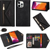 Apple iPhone 14 Plus Telefoonhoesje | Hoogwaardig Pu Leren Wallet Case | Pasjeshouder | Hoesje, Portemonnee en Tas in 1 | Zwart