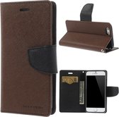 Wallet case Origineel Mercury Goospery cover iPhone 6/6s Bruin, zwart portemonnee en beschermhoes in ��n