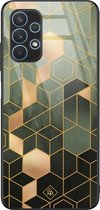 Casimoda® hoesje - Geschikt voor Samsung Galaxy A32 4G - Kubus Groen - Luxe Hard Case Zwart - Backcover telefoonhoesje - Groen