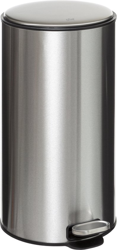 5Five Delta Afvalemmer - Soft close - Antigeur actief koolstoffilter - Uitneembare emmer - 30L - Metaal Inox