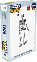 Puzzel Vintage - Skelet - Anatomie - Legpuzzel - Puzzel 1000 stukjes volwassenen