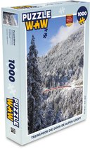 Puzzel Alpen - Treinspoor - Sneeuw - Legpuzzel - Puzzel 1000 stukjes volwassenen