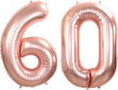 Ballon Feuille Numéro 60 Ans Rose Or Anniversaire Décoration Hélium Numéro Ballons Décoration De Fête Avec Paille - 86cm