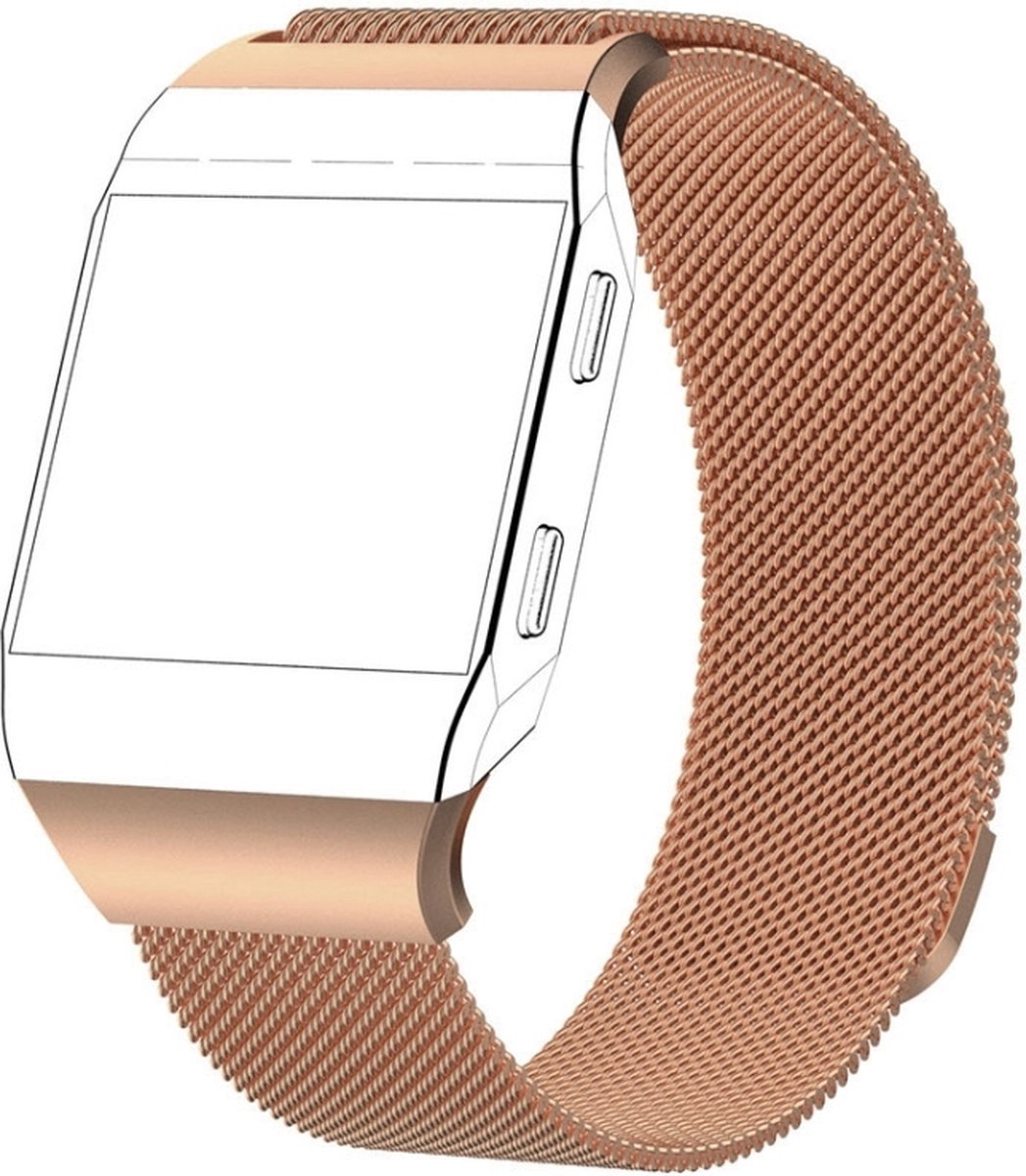 Milanees bandje - rosegoud, geschikt voor Fitbit Ionic - maat S/M