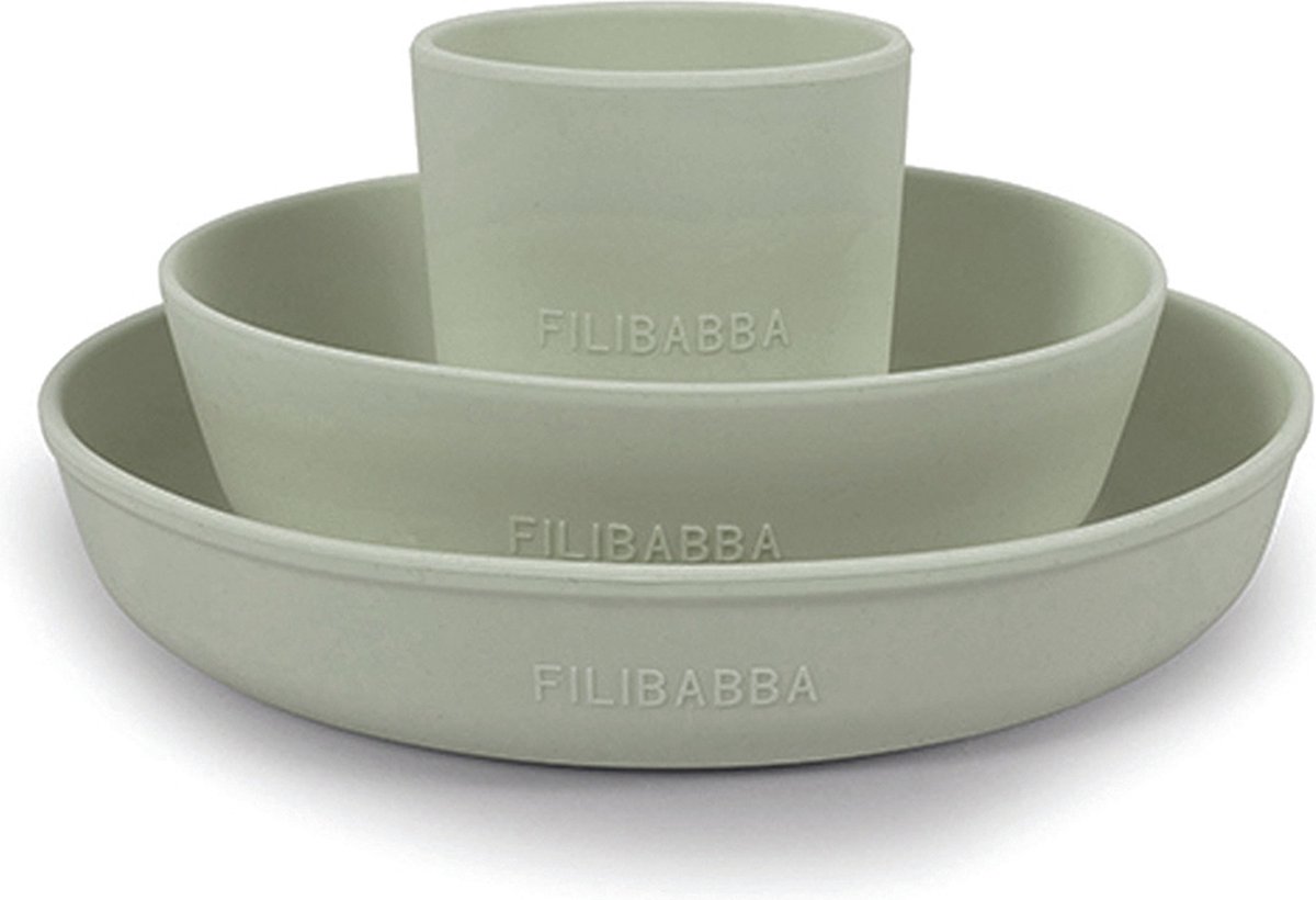 Filibabba - Volledige eetset in Siliconen - Green