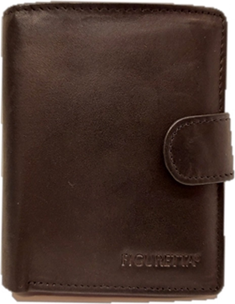 Figuretta Portemonnee Met Cardprotector Zwart Leer