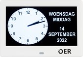 OER Dementieklok – 7 Inch Scherm – Kalenderklok voor Dementie – Digitale en Analoge Weergaves – Alarmen als Geheugensteun – Duidelijke Weergave van Tijd, Datum, Dag(deel) – Wit