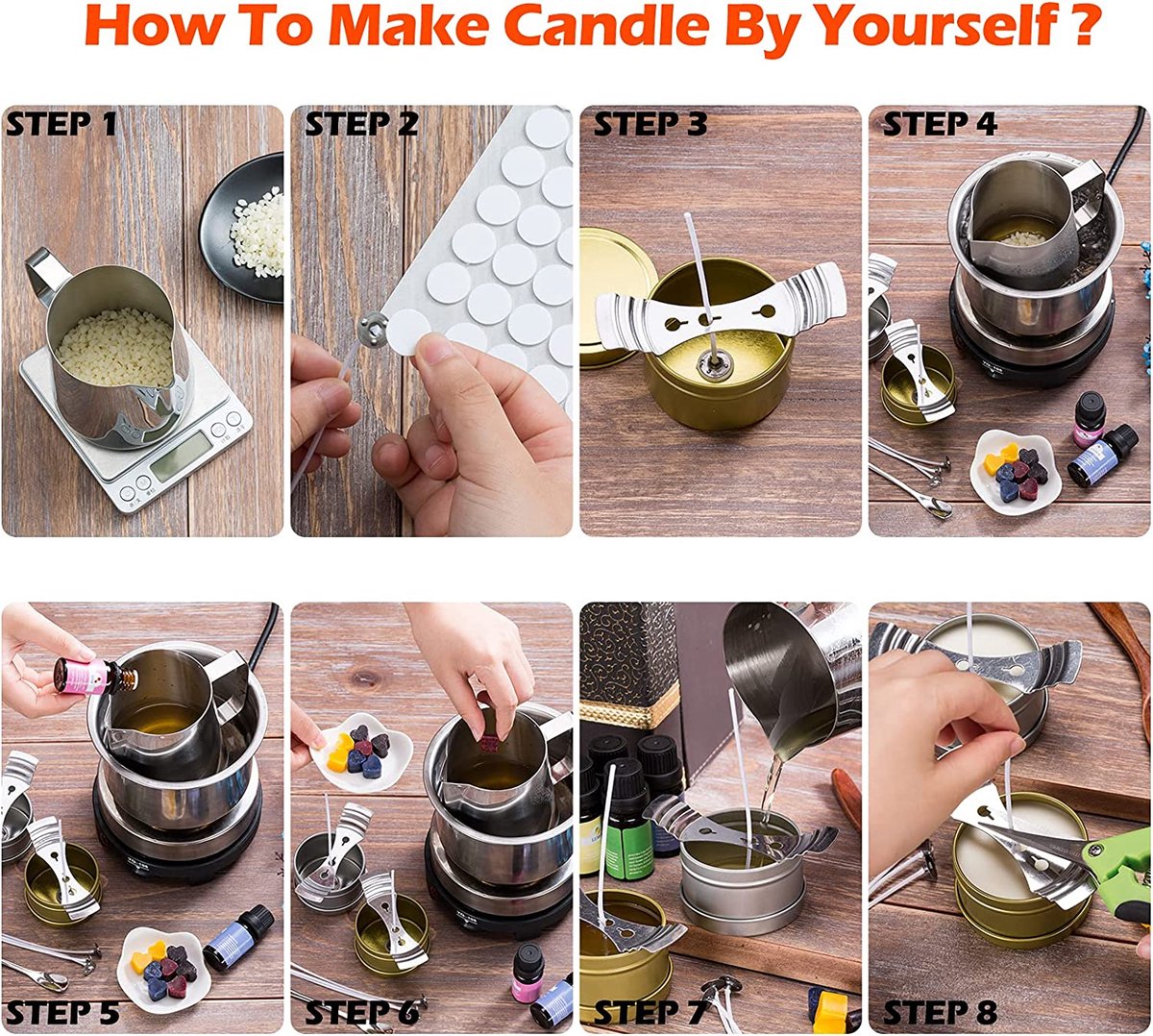 Kaarsen maken DIY - handmade candles set - zelf kaarsen maken set - DIY Candles — afbeelding 4